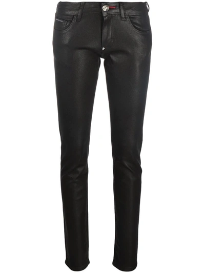 Philipp Plein Iconic Plein Slim-fit Jeans In Black