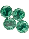 L'objet Green Malachite Dessert Plate Set In Green Gold