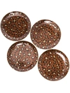 L'objet 4-piece Leopard 24k Gold & Porcelain Dessert Plate Set In Gold