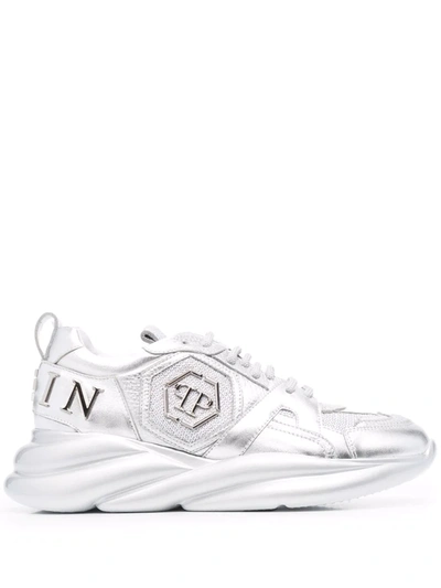 Philipp Plein Runner Low-top Sneakers In Silver