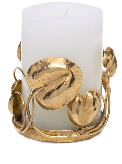 Goossens Water Lily Candle Holder Xl In Gold