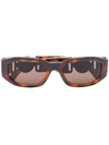 Versace Medusa Biggie Rectangle-frame Sunglasses In Brown