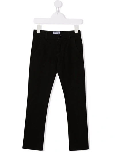Paolo Pecora Kids' Straight Leg Trousers In Black