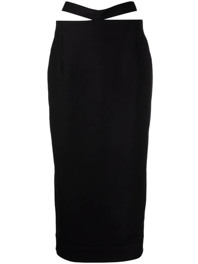 Jacquemus Black Cut-out Waist Pencil Skirt