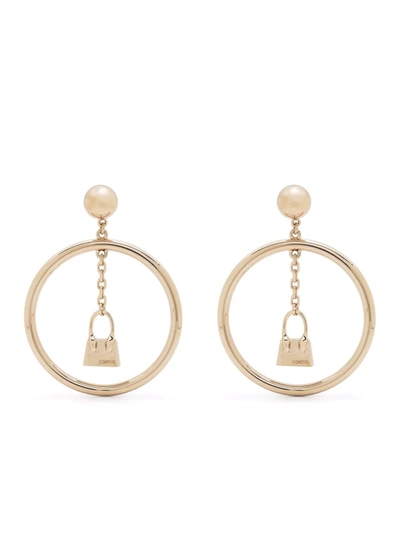 Jacquemus Le Chiquito Drop Hoop Earrings In Yellow