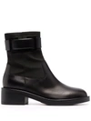 Sergio Rossi Prince Buckle-strap Leather Boots In Black