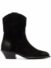 Saint Laurent Santiag Eastwood Boots In Suede In Black