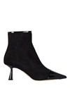 Jimmy Choo Kix 65 Patent Leather-trimmed Suede Ankle Boots In Black
