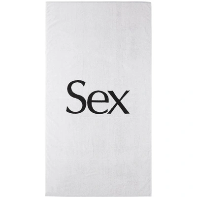 More Joy Sex Logo Print Towel In White