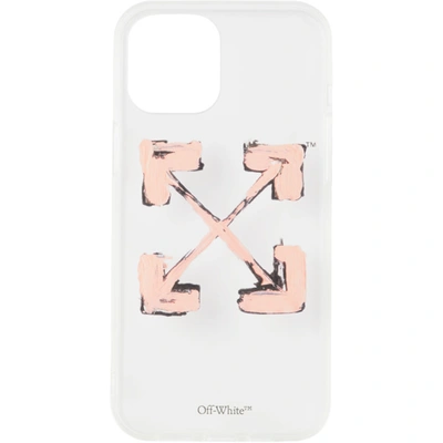 Off-white Transparent & Pink Arrows Iphone 12 Pro Max Case In White