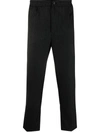 AMI ALEXANDRE MATTIUSSI CROPPED PINSTRIPE TRACK PANTS