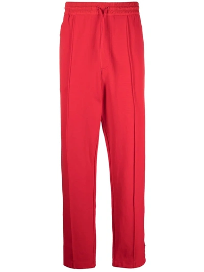 Y-3 Exposed-seam Track Pants In Red