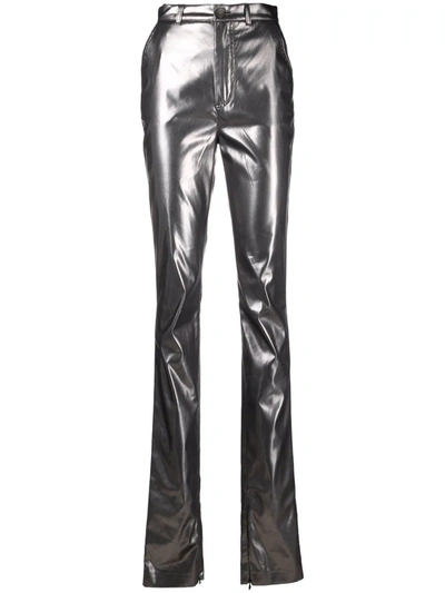 Dolce & Gabbana Metallic-effect Skinny Trousers In Silver