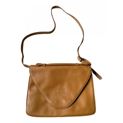 Pre-owned Courrèges Leather Crossbody Bag In Camel