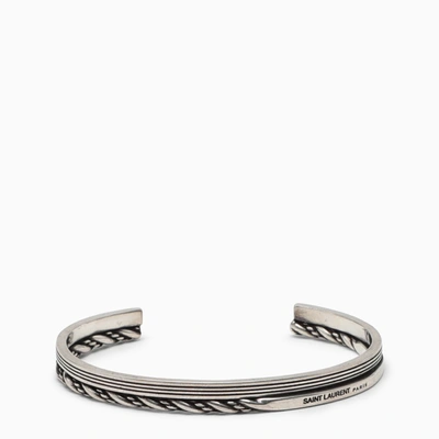 Saint Laurent Silver-tone Open Bracelet In Metal