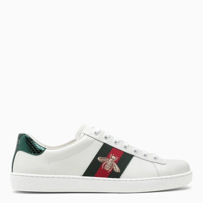 Gucci Men's Ace Trainer With Embroidery In White