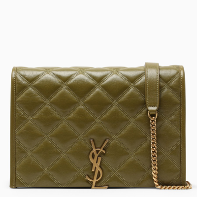 Saint Laurent Olive Green Small Becky Shoulder Bag In Green