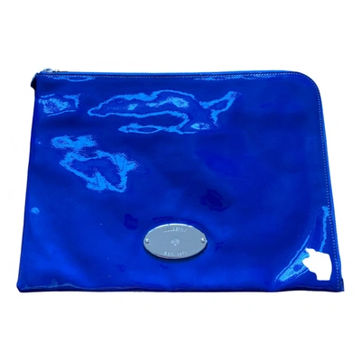 Pre-owned Mulberry Patent Leather Clutch Bag In Blue