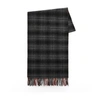 Woolrich Double Wool Check Grey Scarf In Grey