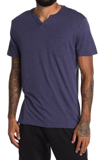 X-ray Notch Neck Pocket T-shirt In Denim