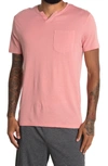 X-ray Notch Neck Pocket T-shirt In Salmon