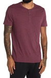 X-ray Pocket Henley Shirt In Burgundy