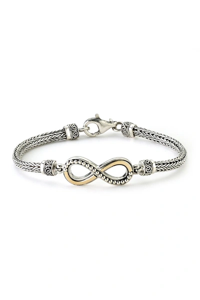 Samuel B. Sterling Silver & 18k Yellow Gold Infinity Charm Bracelet In Silver And Gold