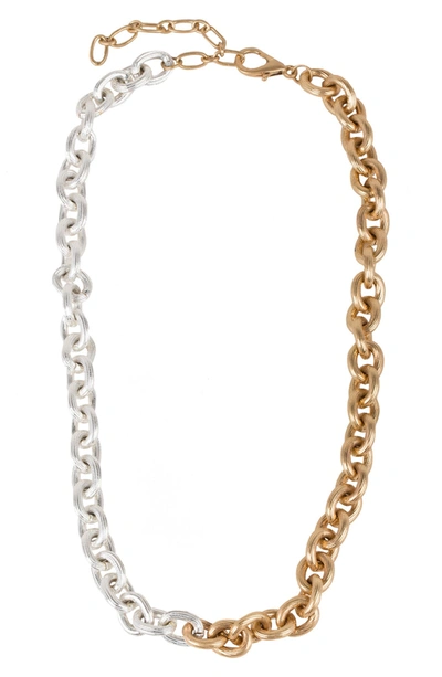 Saachi Two-tone Chunky Chain Necklace In Gold