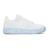 NIKE WHITE FLYKNIT AIR FORCE 1 CRATER SNEAKERS