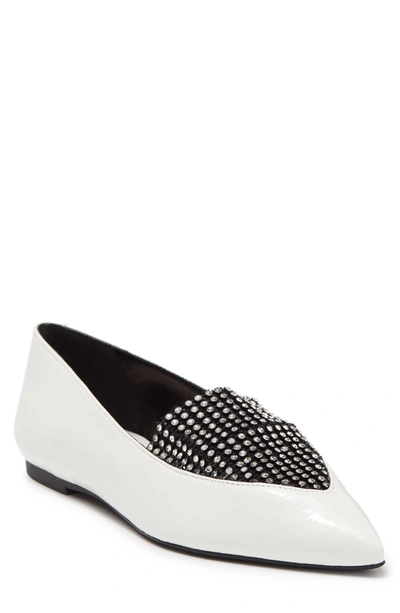 Schutz Sury Pointed Toe Loafer In Crystal