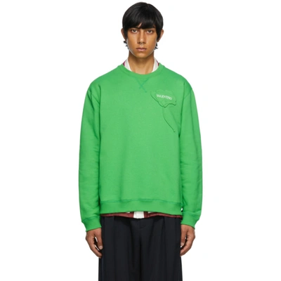 Valentino Garden Flower Crewneck Sweatshirt In Green