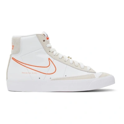 Nike Blazer Mid 77 Se High-top Sneakers In White/ Orange/ White/ Sail