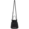 Balenciaga Black Small Drawstring Wheel Bag In 1060 Black/white