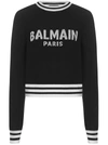 Balmain Padded Shoulder Straps Sweater In Black In Black