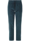 Just Don Checked-stripe Corduroy Trousers In Green