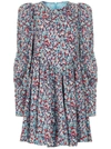 Rotate Birger Christensen Rotate Round Neck Floral Printed Mini Dress In Antigua Sand
