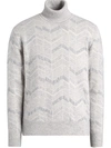 Ermenegildo Zegna Chevron-pattern Jumper In Grey
