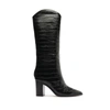 Schutz Maryana Block Pointed Toe Knee High Boot In Black
