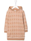 Chloé Monogram-pattern Knitted Jumper Dress In Neutrals