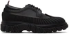 Thom Browne Stripe-detail Leather Brogues In 001 Black