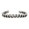 SAINT LAURENT SILVER DEGRA CUFF BRACELET