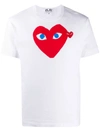 Comme Des Garçons Play Heart Printed Crewneck T-shirt In White