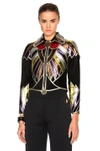 Givenchy Woman Cropped Patchwork Metallic Leather Jacket Black In Multi