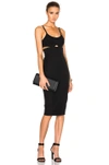 VICTORIA BECKHAM VICTORIA BECKHAM WOOL GABARDINE RIB CUT OUT FITTED DRESS IN BLACK,DRS FIT 099B MAW16