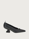 Ferragamo Ladies Black F Heel Pump Shoe, Brand Size 5 D In Black
