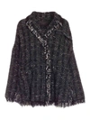 LORENA ANTONIAZZI BOUCLÉ OVERSIZE COAT IN BLACK