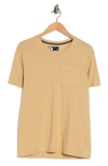 X-ray Patch Pocket V-neck T-shirt In Khaki