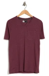 X-ray Notch Neck Pocket T-shirt In Burgundy
