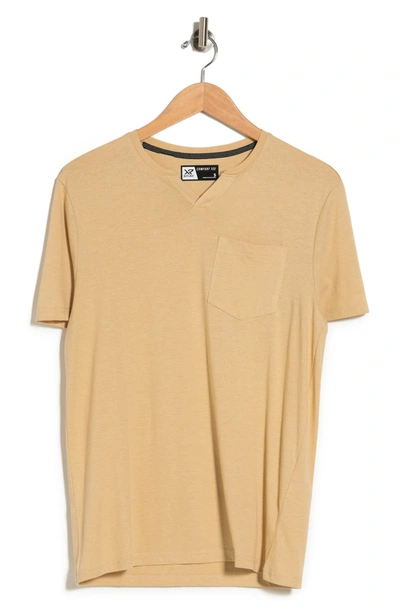 X-ray Notch Neck Pocket T-shirt In Khaki
