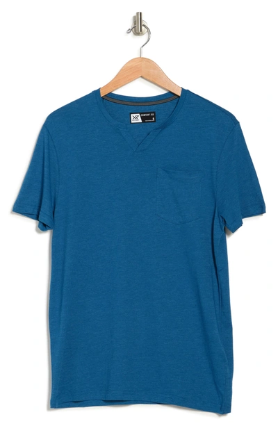 X-ray Notch Neck Pocket T-shirt In Blue